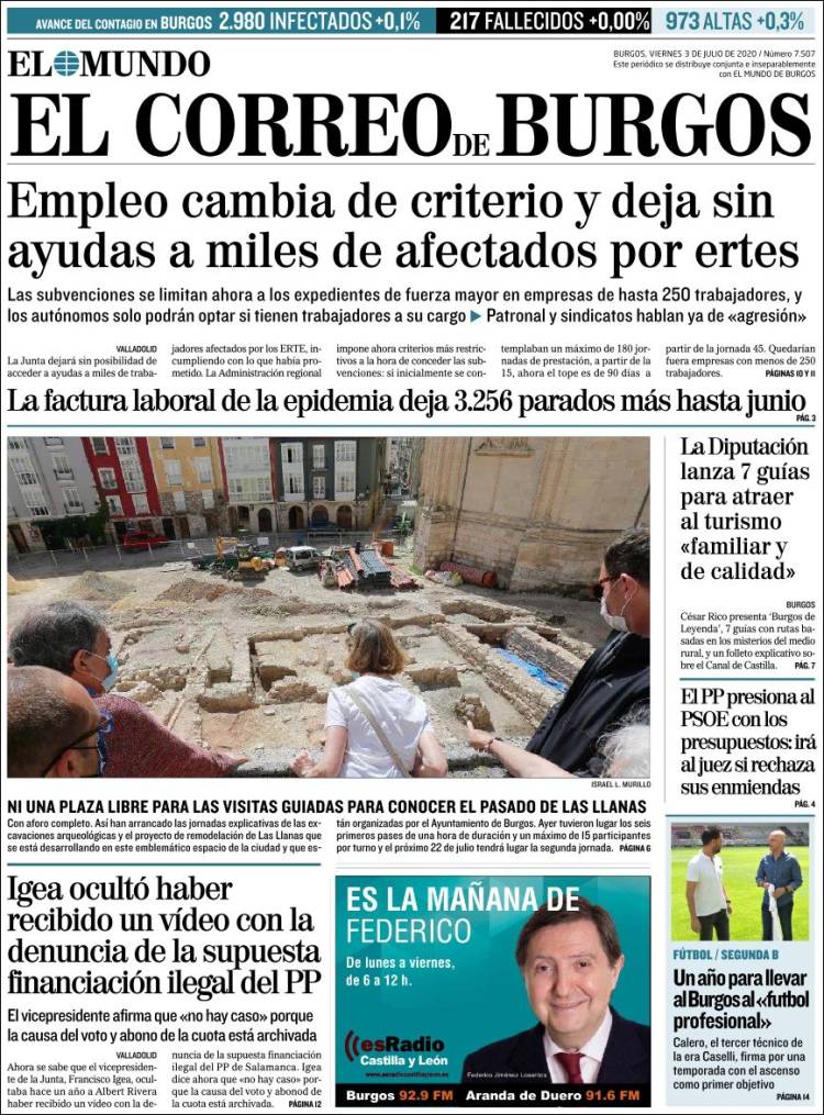 Portada de El Correo de Burgos (Spain)