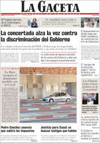 Portada de La Gaceta de Salamanca (España)