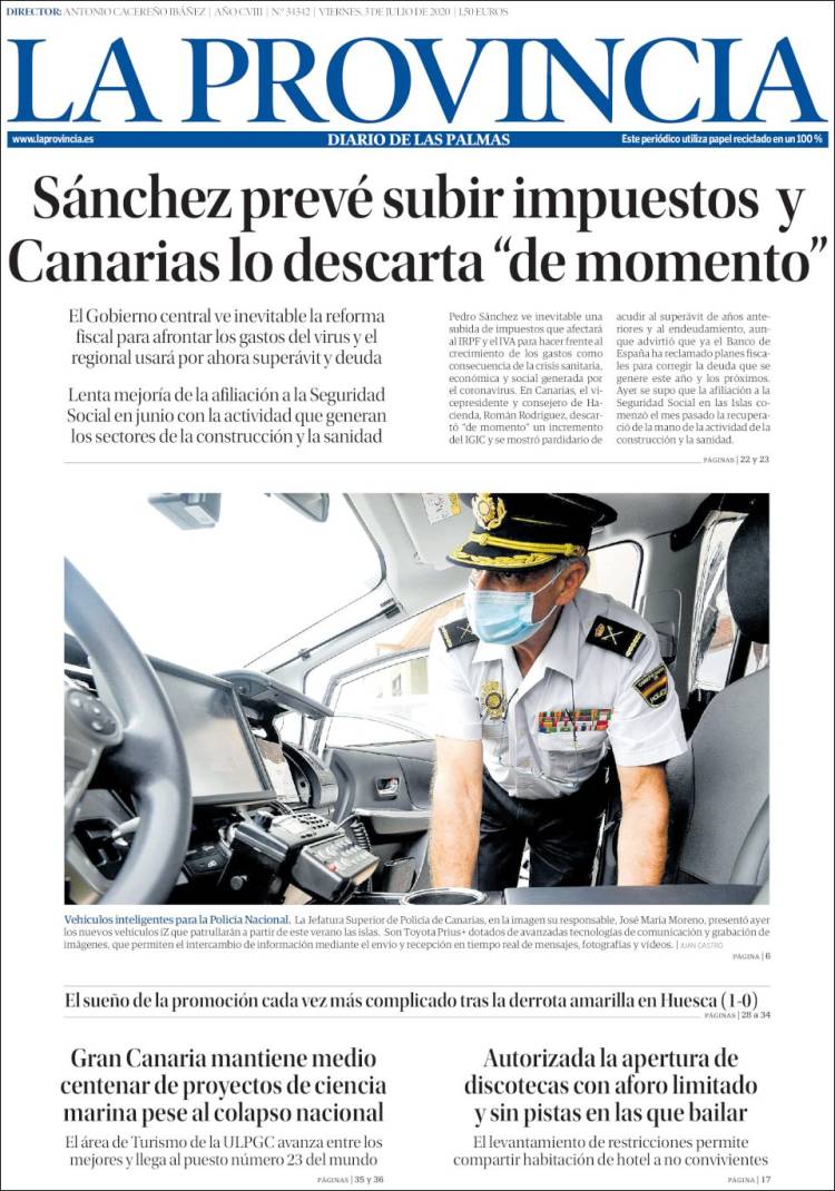 Portada de La Provincia (España)