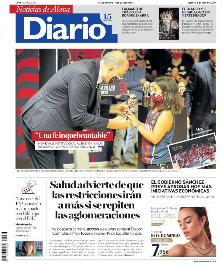 Portada de Noticias de Álava (Spain)