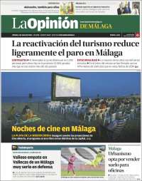 Portada de La Opinión de Málaga (España)