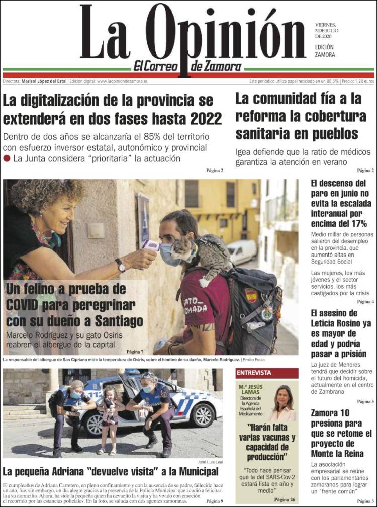 Portada de La Opinión - El Correo de Zamora (Spain)