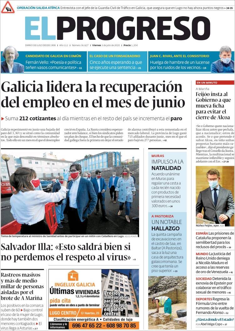 Portada de El Progreso (Spain)