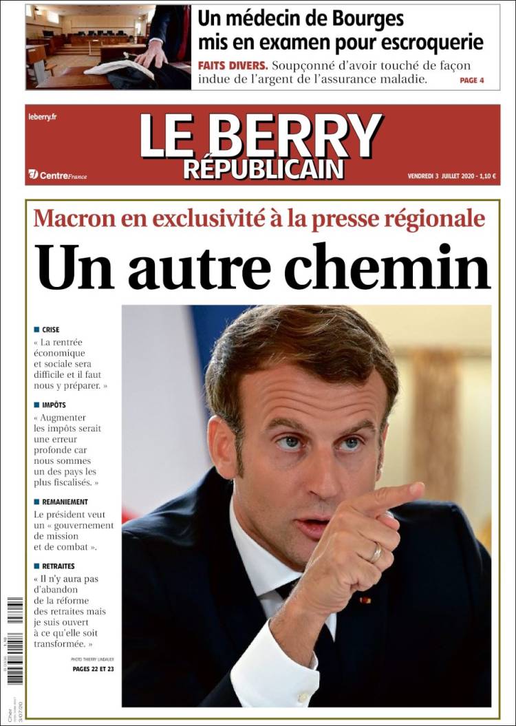 Portada de Berry Republicain (Francia)