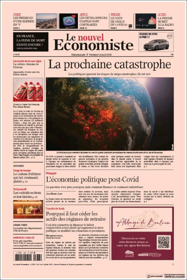 Portada de Le nouvel Economiste (Francia)