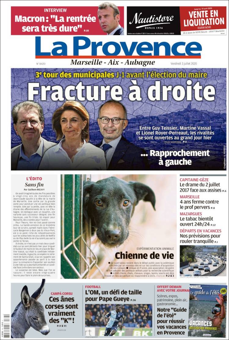 Portada de La Provence (Francia)