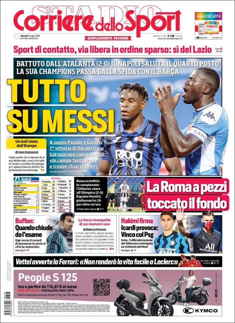 Portada de Corriere dello Sport (Italia)