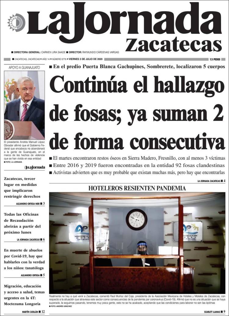 Portada de Jornada de Zacatecas (México)