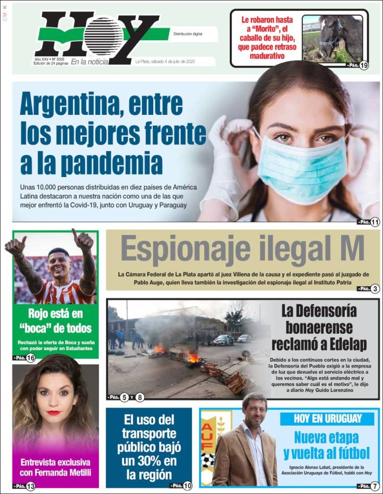 Portada de Diario Hoy (Argentina)