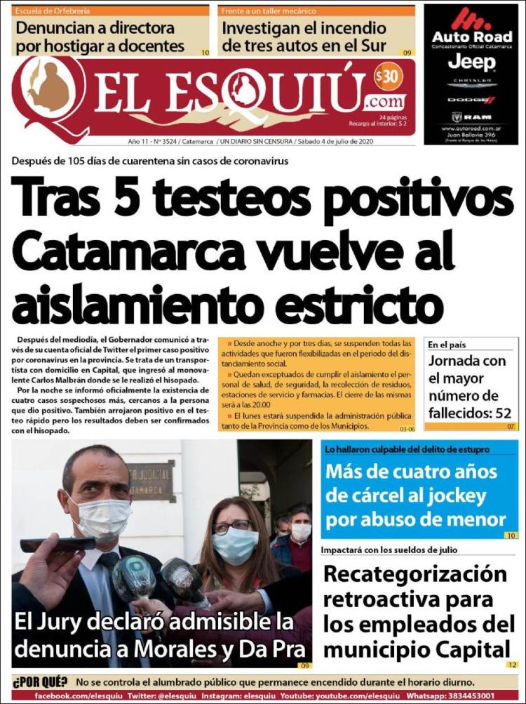 Portada de El Esquiu (Argentina)