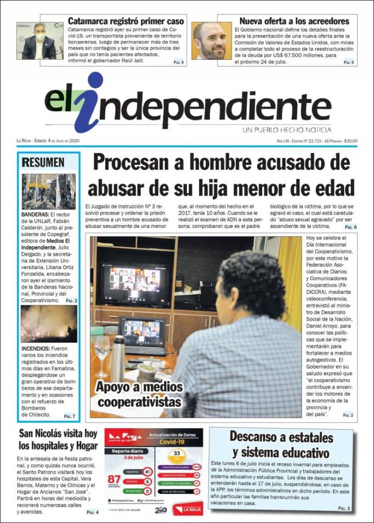 Portada de El Independiente (Argentina)
