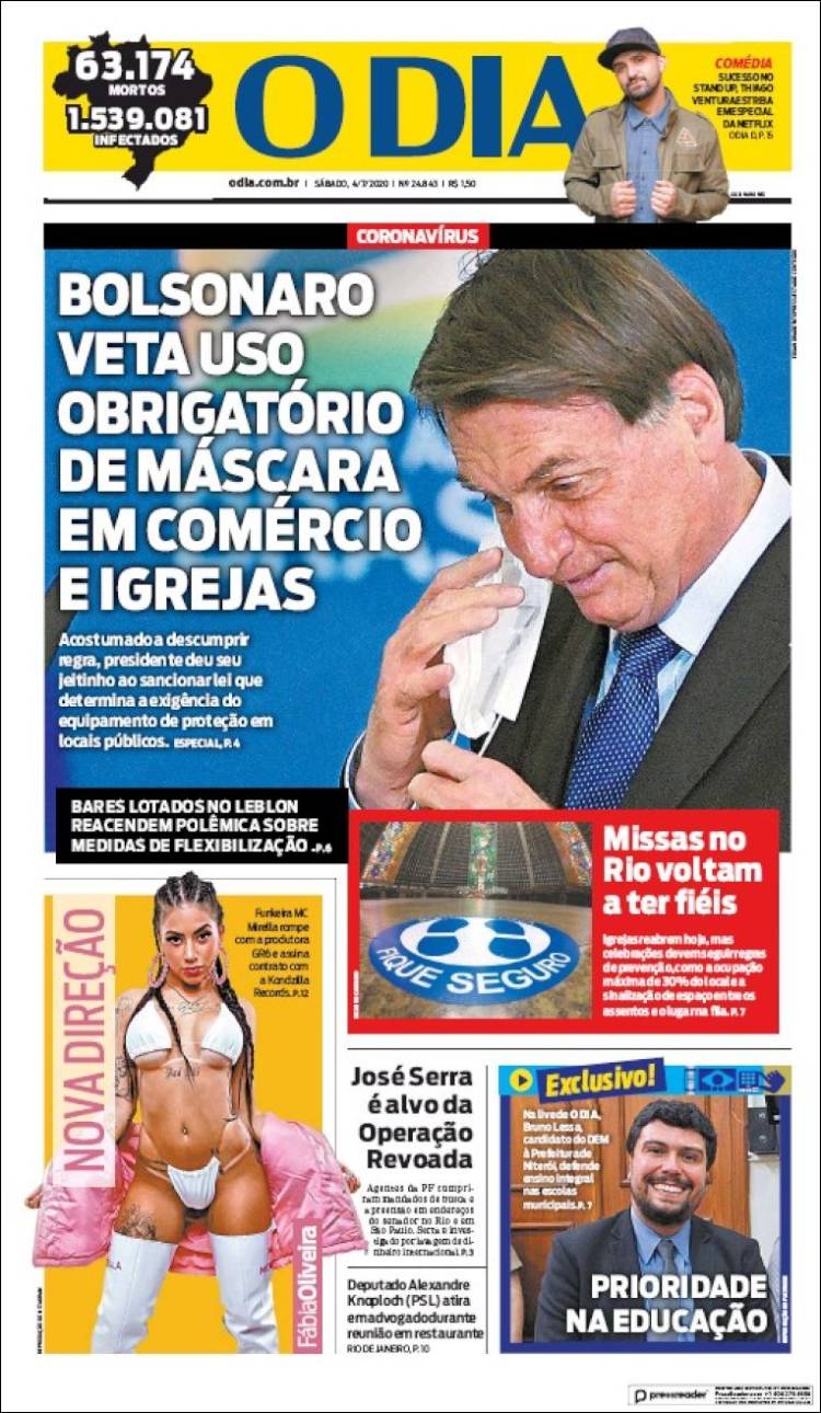 Portada de O Dia (Brasil)