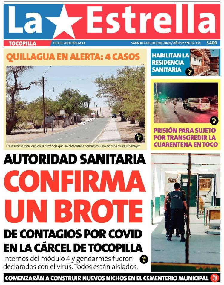 Portada de La Estrella de Tocopilla (Chile)