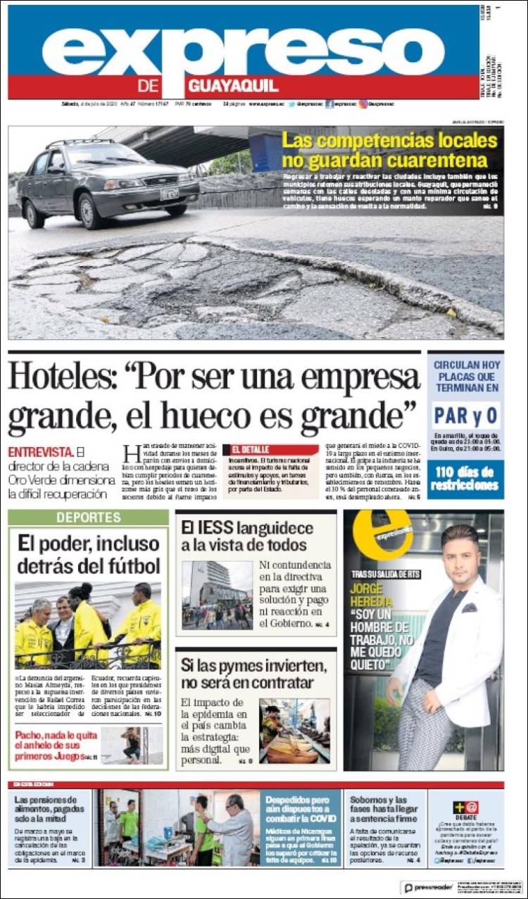 Portada de Expreso (Ecuador)