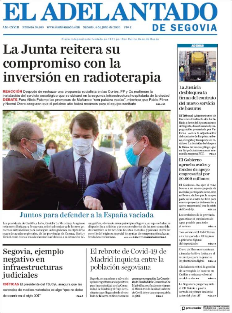 Portada de El Adelantado de Segovia (Espa&ntilde;a)