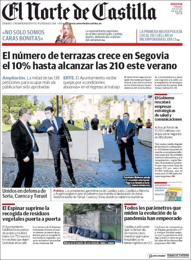 Portada de Norte de Castilla - Segovia (Espa&ntilde;a)