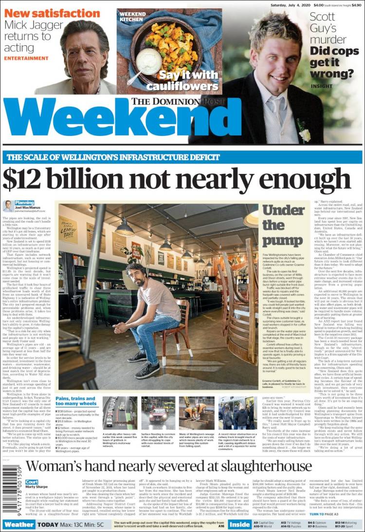 Portada de The Dominion Post (Nueva Zelanda)