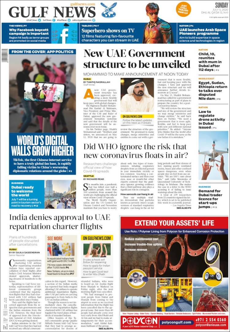 Portada de Gulf News (Asia-Pacific)