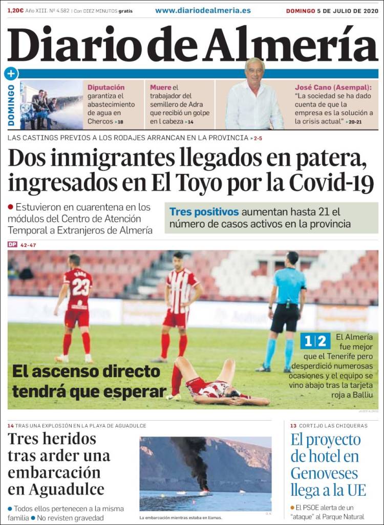 Portada de Diario de Almería (España)