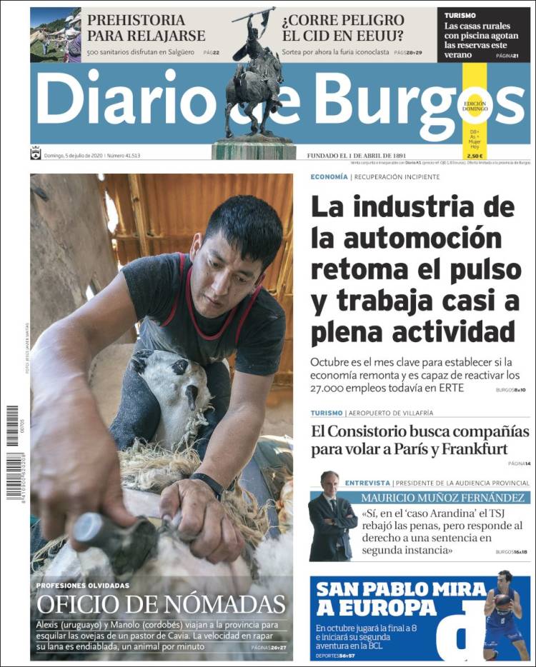 Portada de Diario de Burgos (Spain)