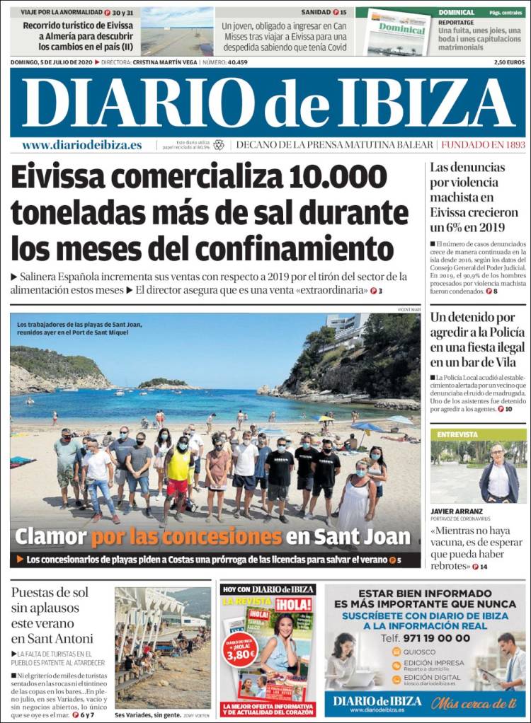 Portada de Diario de Ibiza (España)