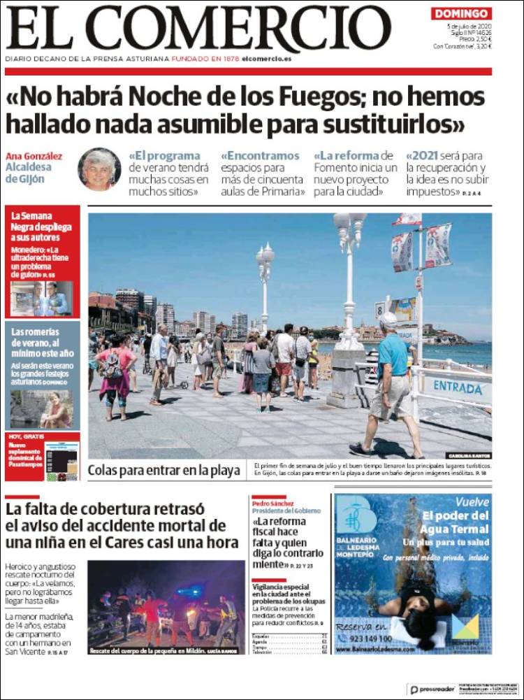 Portada de El Comercio - Gijón (Spain)