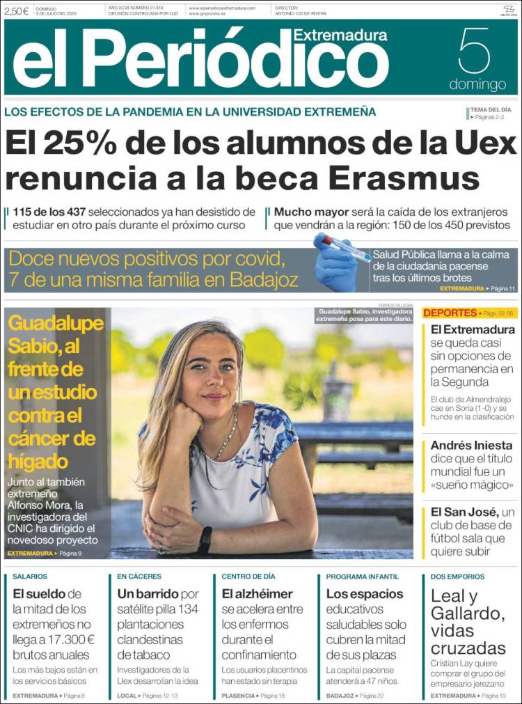 Portada de El Periódico de Extremadura (Spain)