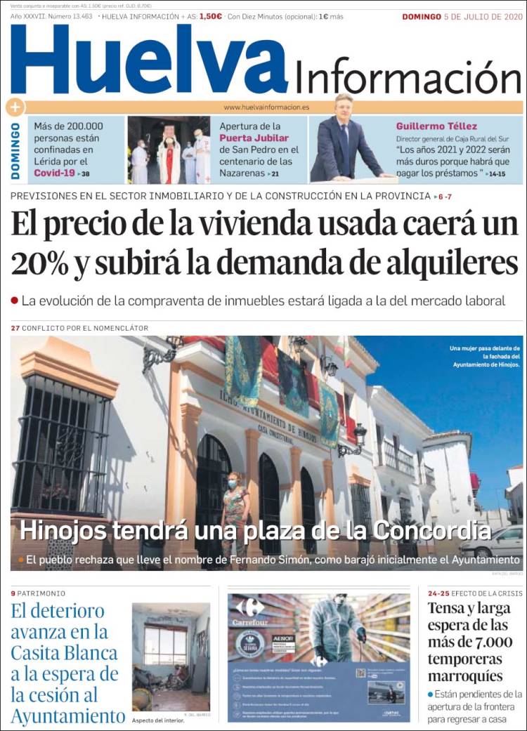 Portada de Huelva Información (Spain)