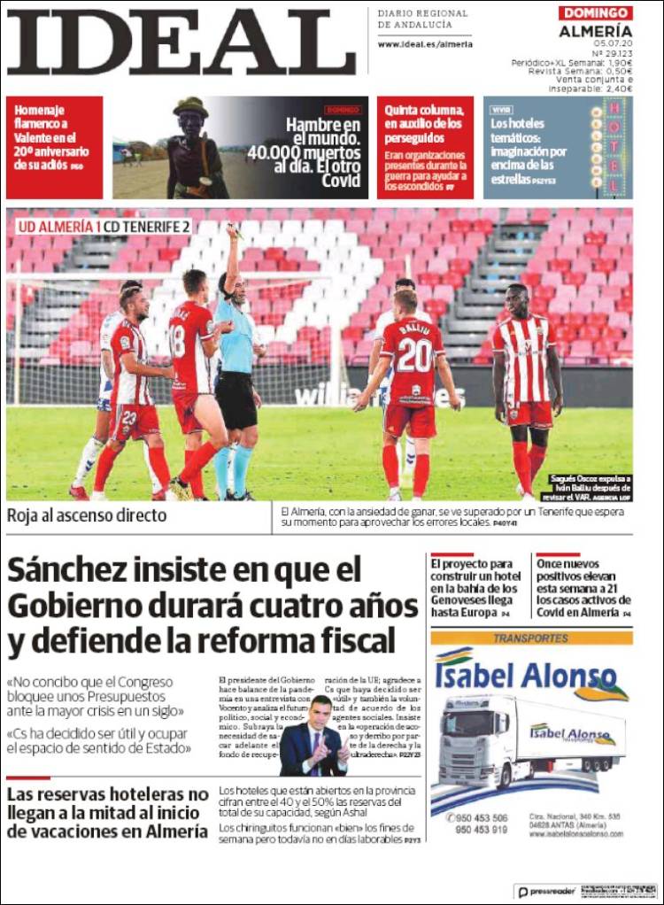 Portada de Ideal Almeria (Spain)