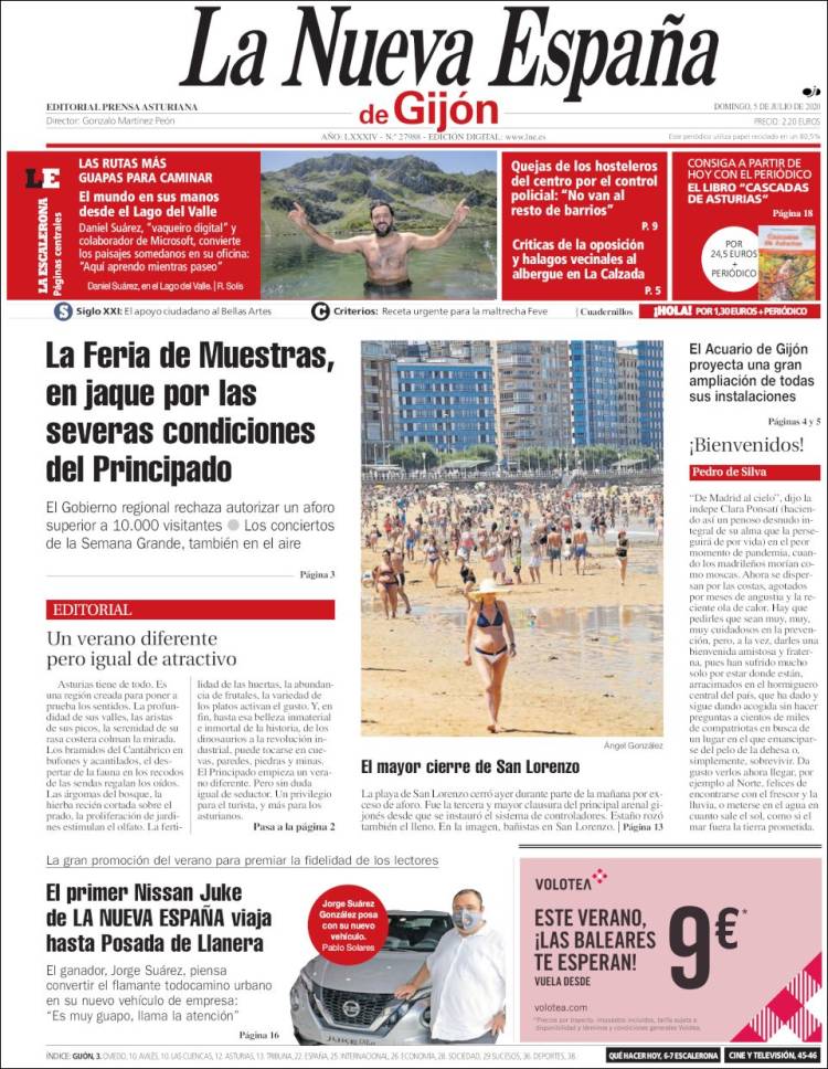 Portada de La Nueva España - Gijón (Spain)