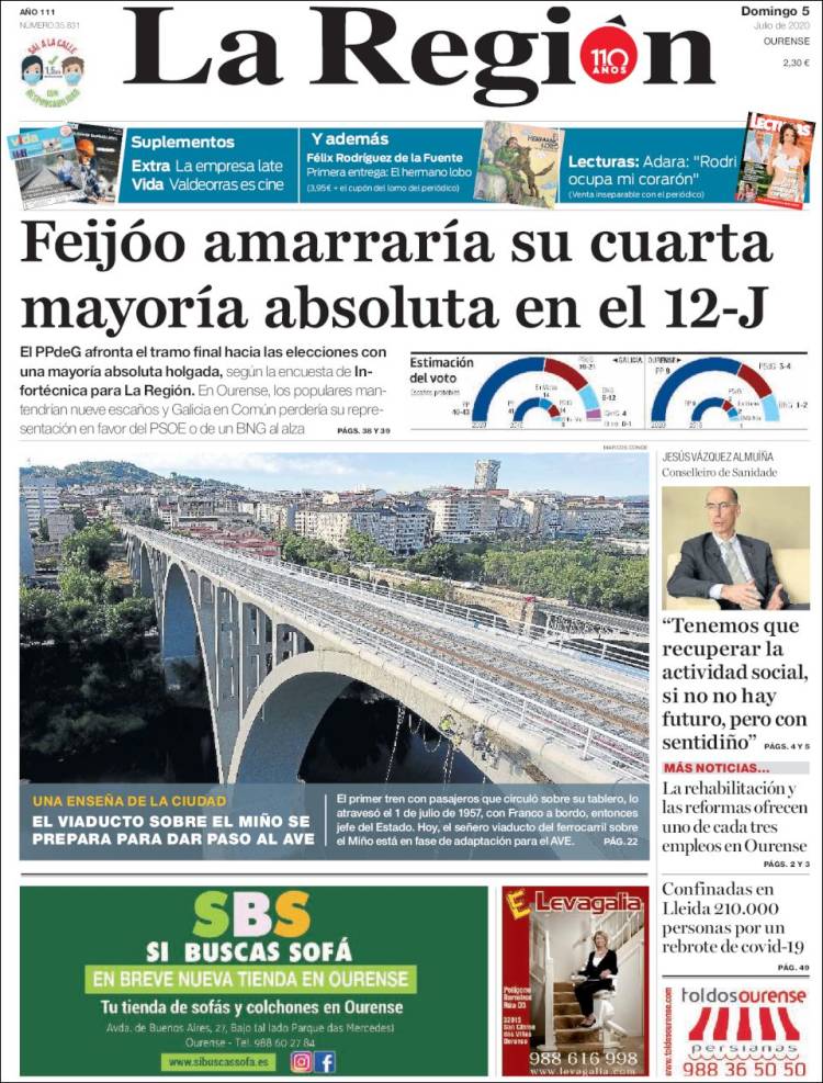 Portada de La Región de Ourense (Spain)