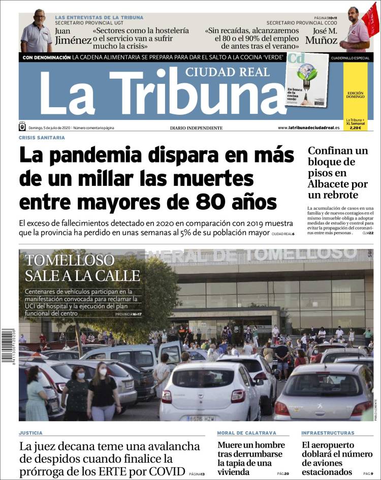 Portada de La Tribuna de Ciudad Real (Spain)