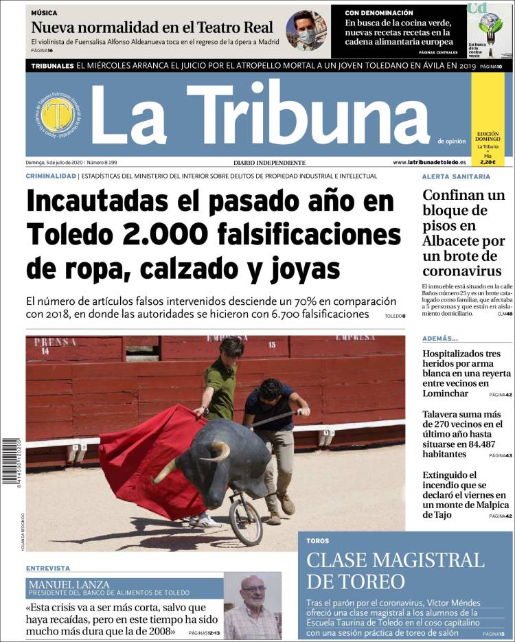 Portada de La Tribuna de Toledo (España)