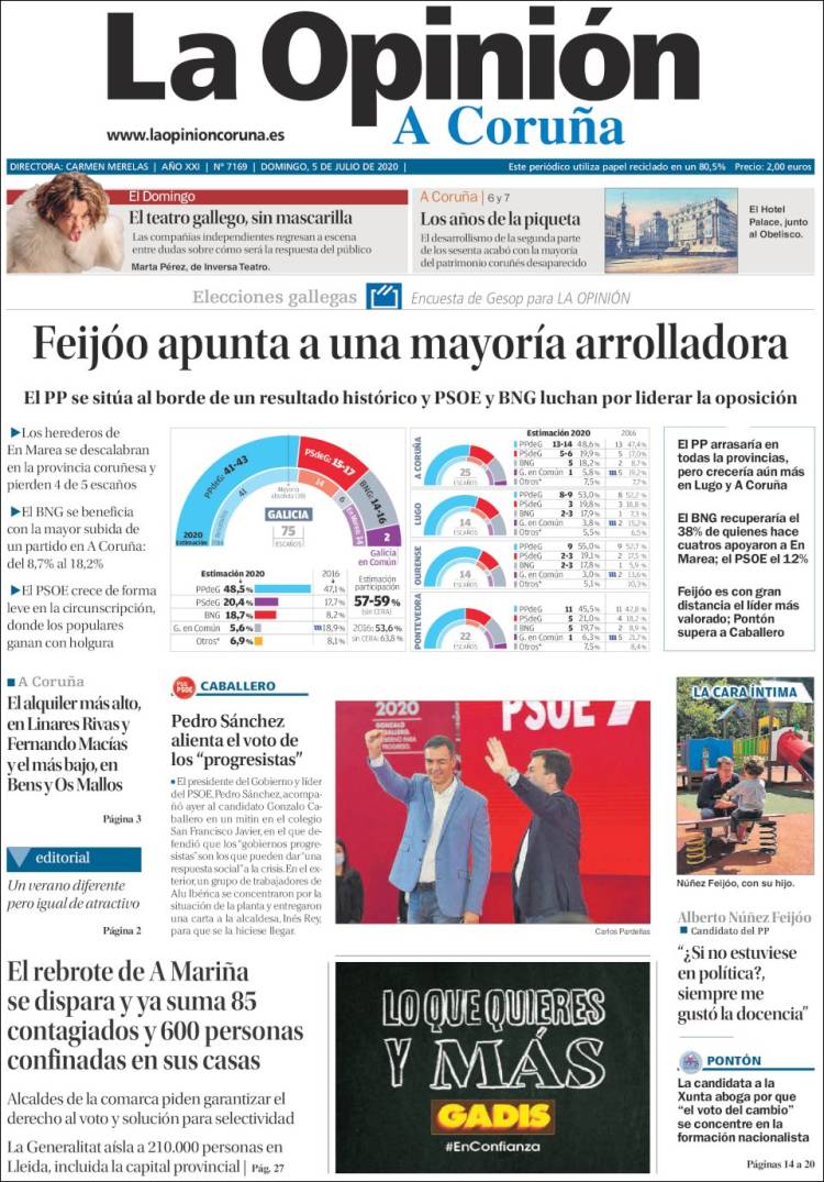 Portada de La Opinión de A Coruña (Spain)