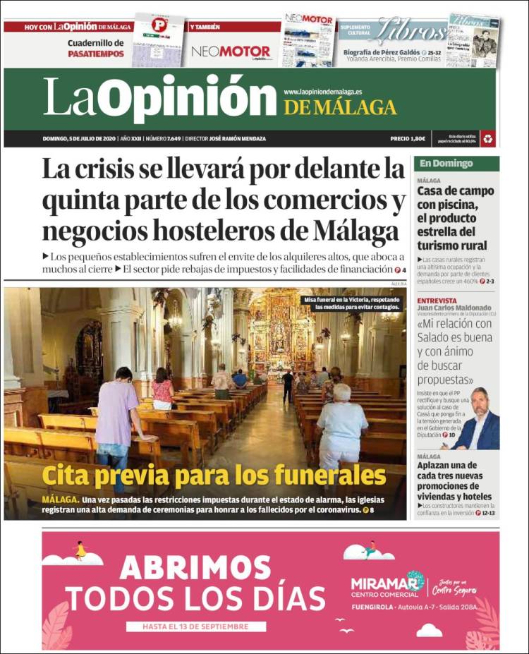 Portada de La Opinión de Málaga (Spain)