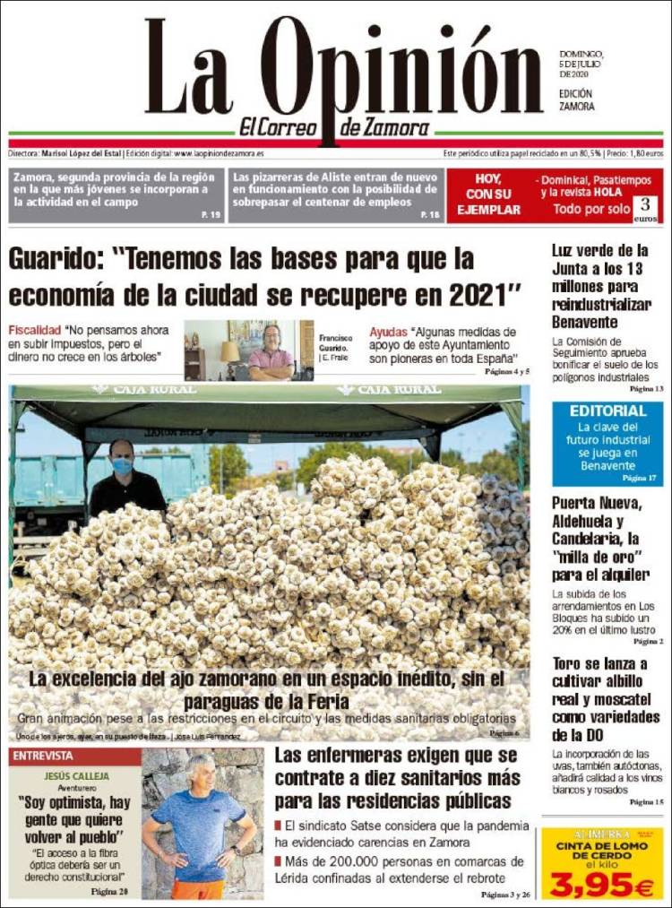 Portada de La Opinión - El Correo de Zamora (Spain)