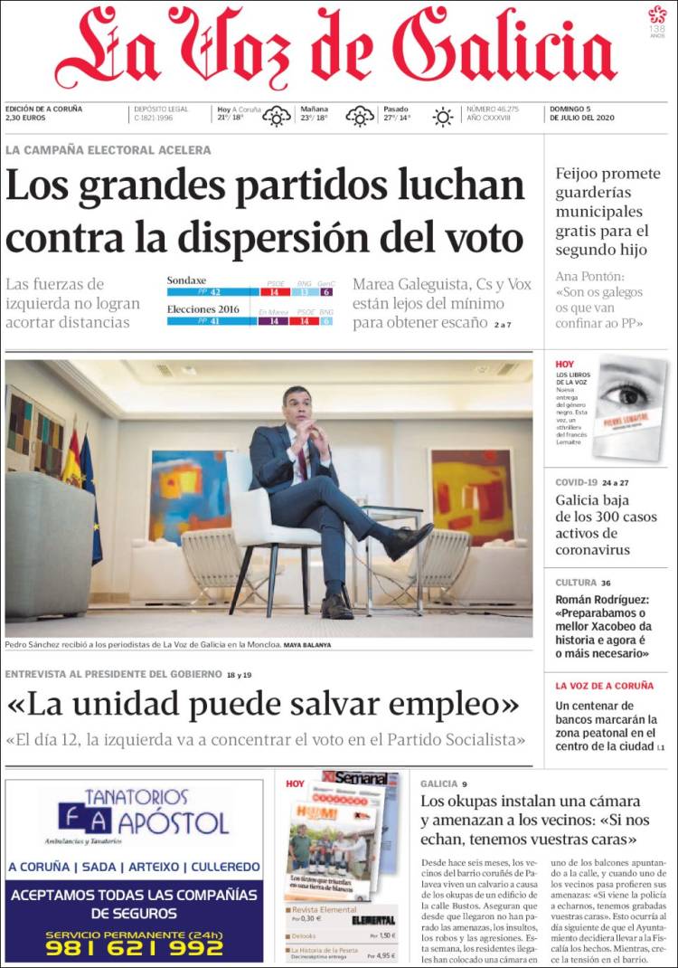 Portada de La Voz de Galicia (Spain)