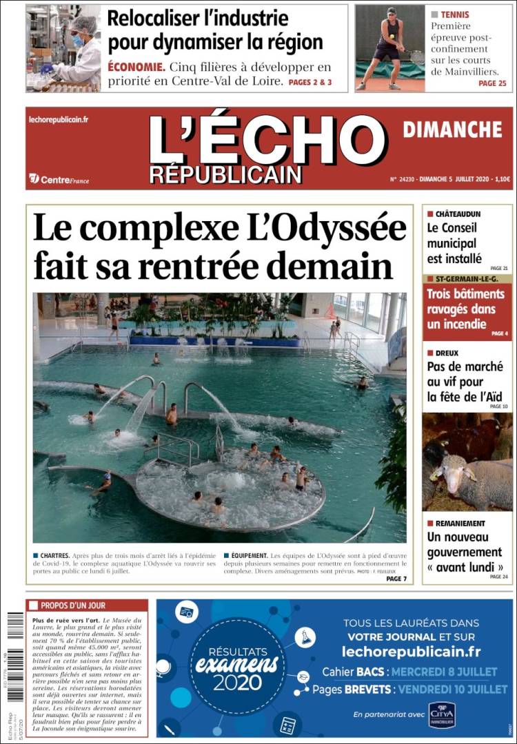 Portada de L'Echo Républicain (France)