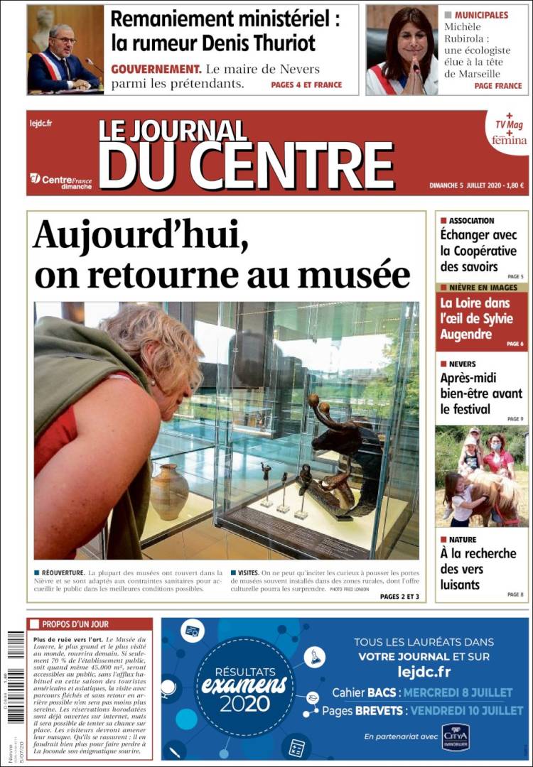 Portada de Le Journal du Centre (France)
