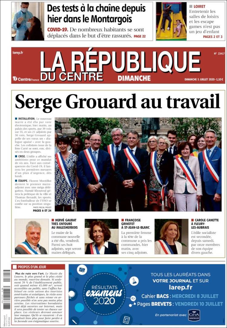 Portada de La République du Centre (France)