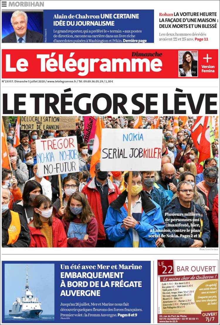 Portada de Télégramme (France)