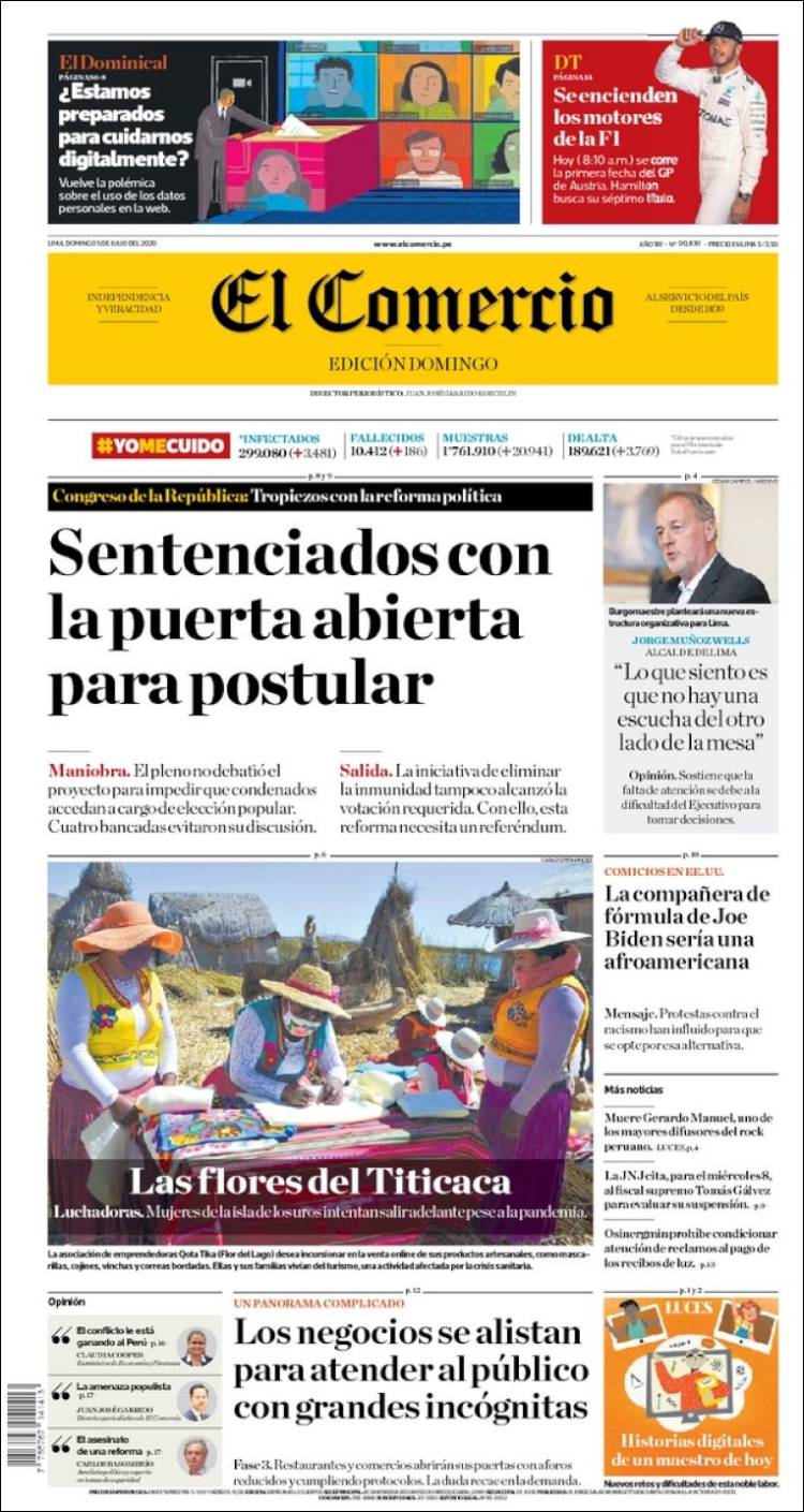 Portada de El Comercio (Perú)