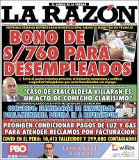 Portada de La Razón (Perú)