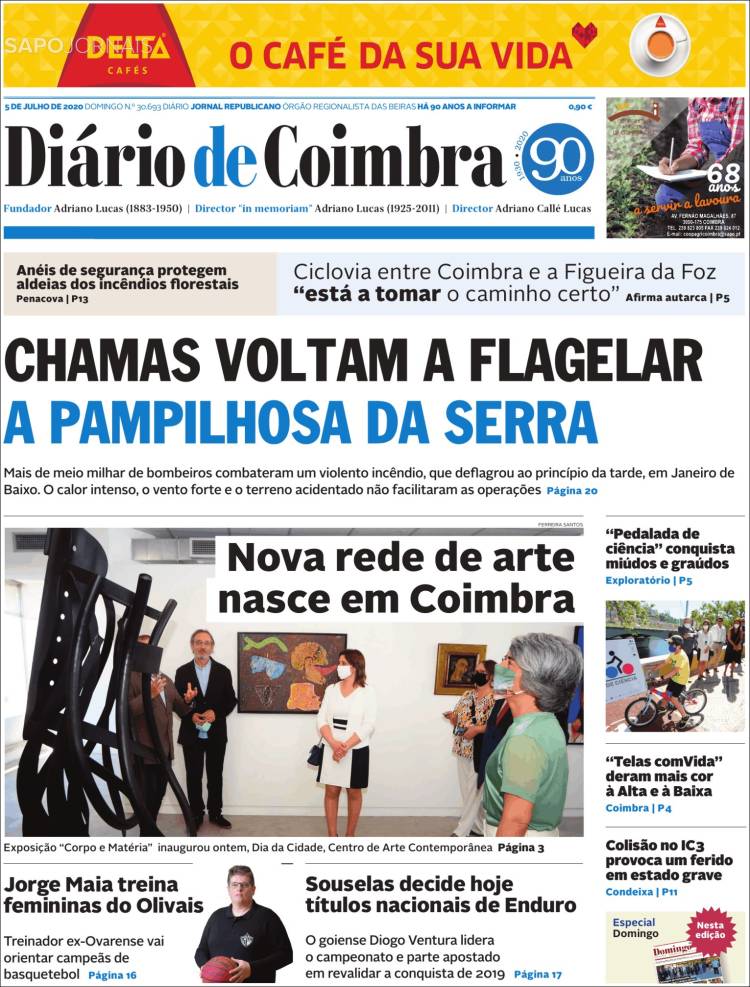 Portada de Diário de Coimbra (Portugal)