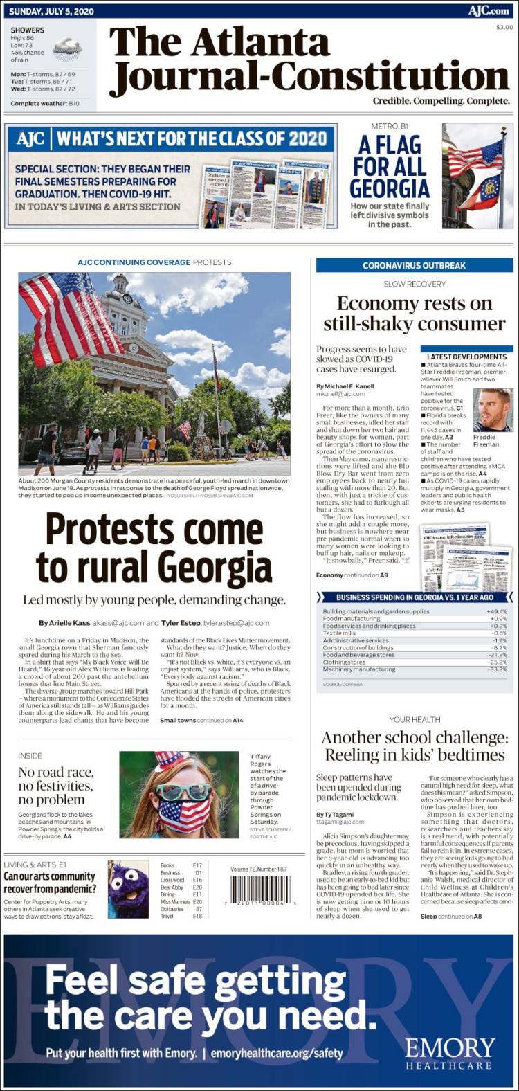 Portada de The Atlanta Journal-Constitution (USA)