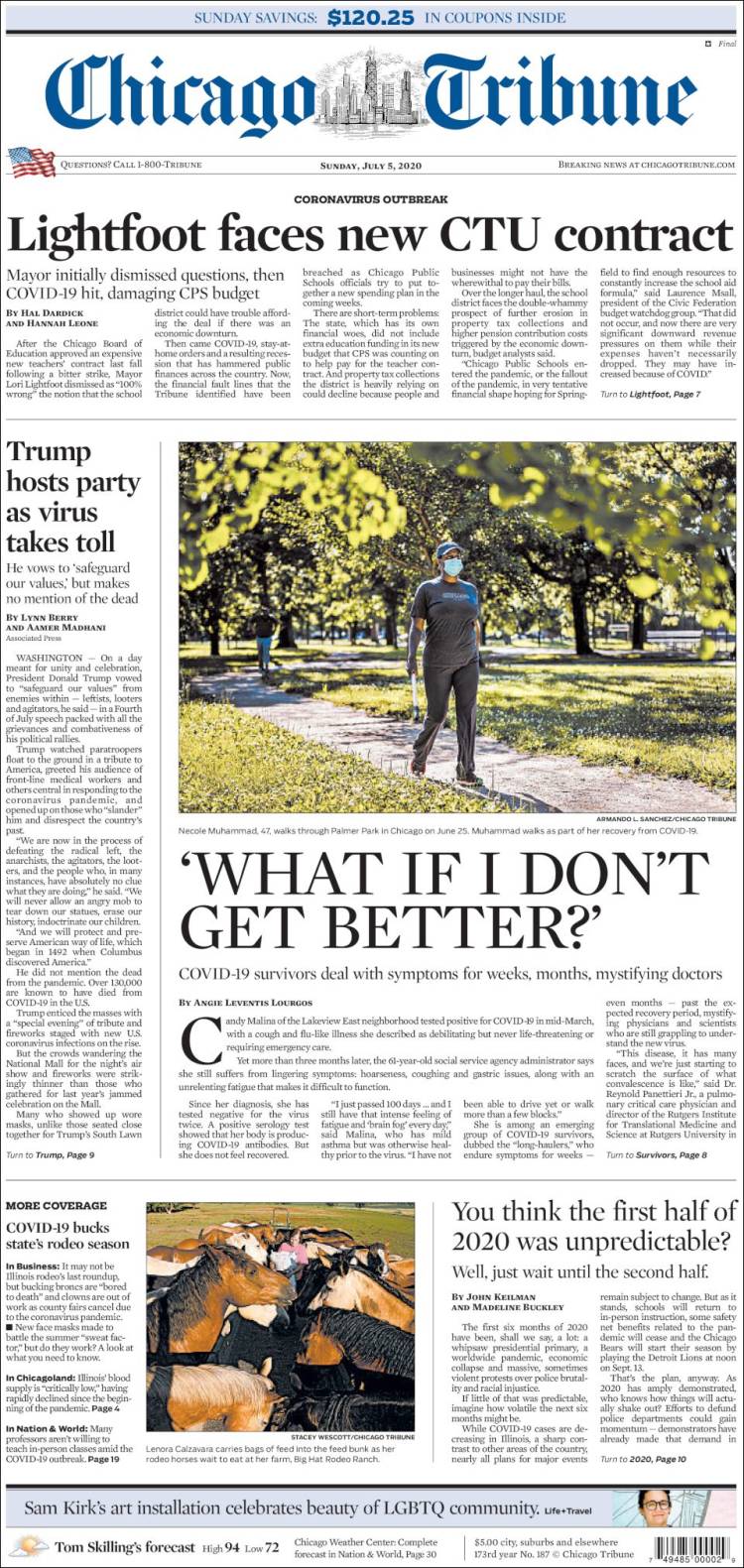 Portada de Chicago Tribune (USA)