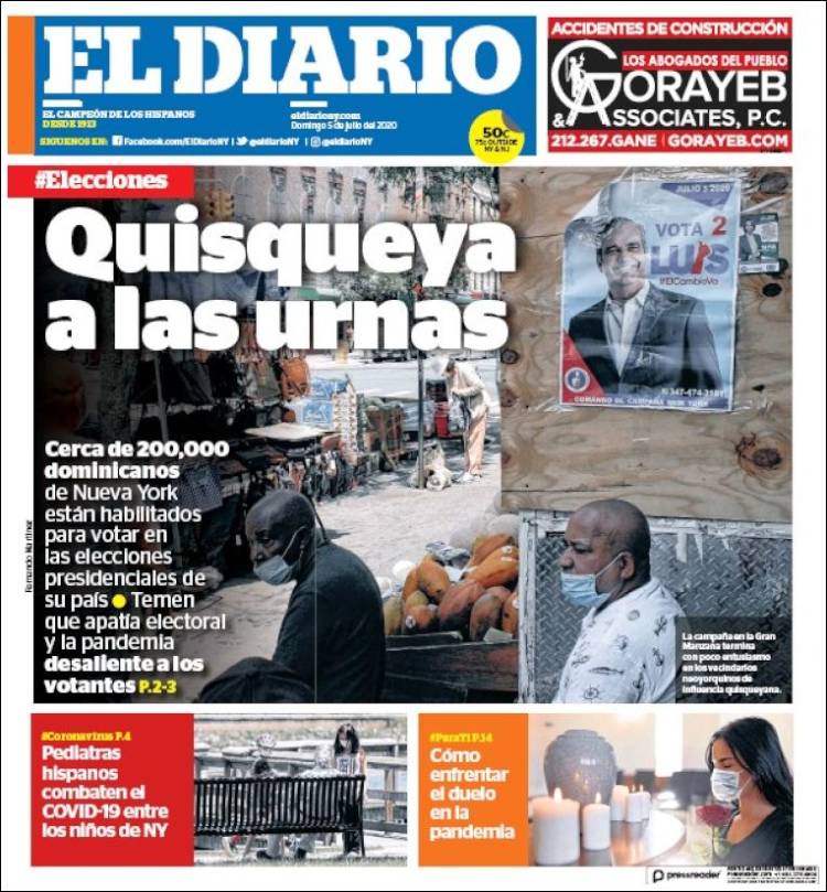 Portada de El Diario NY (USA)