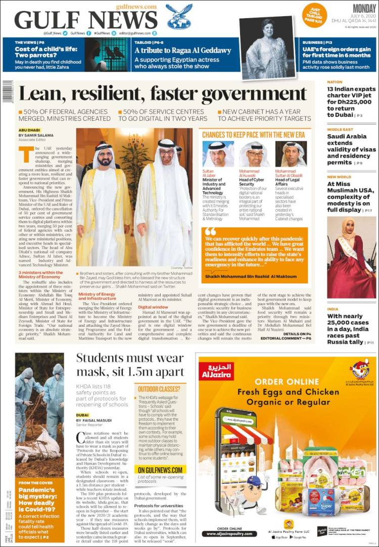 Portada de Gulf News (Asia-Pacífico)