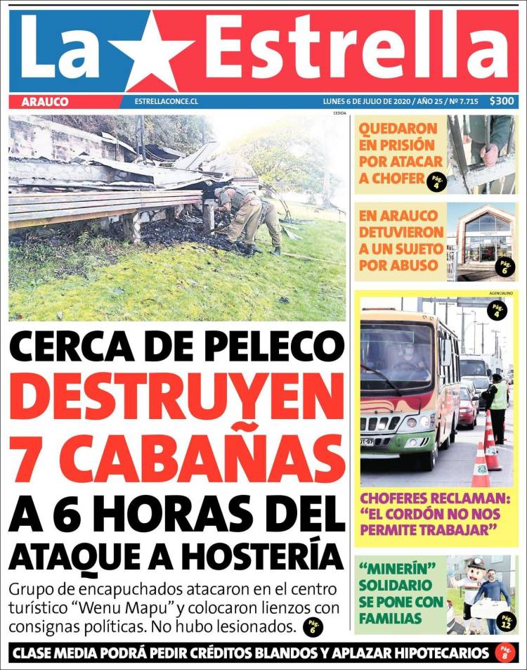 Portada de La Estrella de Concepción (Chile)