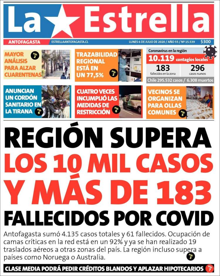 Portada de La Estrella del Norte (Chile)